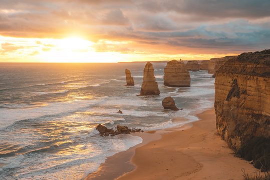 The Twelve Apostles along the Great Ocean Road, Victoria, Australia.