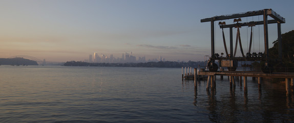 Fototapeta na wymiar Morning Haze over Sydney City 