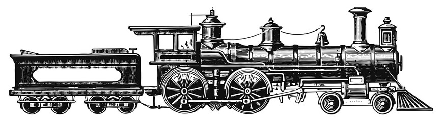 steam locomotive railway #vector #isolated - Lokomotive Dampflok
