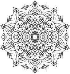 Round mandala with oriental ornament.