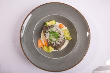 White fish in cheese sauce