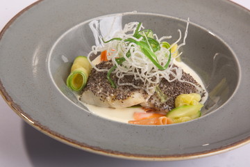 White fish in cheese sauce