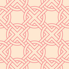 Red and beige geometric print. Seamless pattern