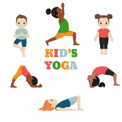 Kids doing yoga.