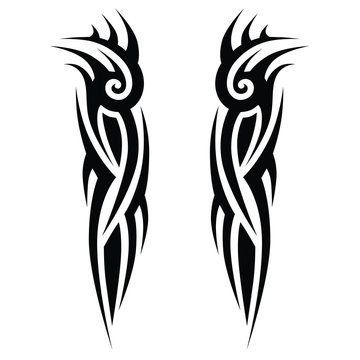 Tattoo tribal sleeve vector designs. tattoos ideas sleeve designs – tribal tattoo pattern vector illustration