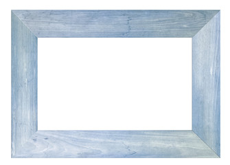 cadre bois brut bleu 