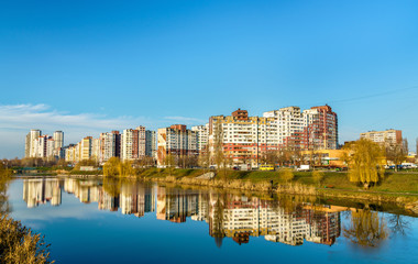 Fototapeta na wymiar View of the Troieshchyna district of Kiev, Ukraine