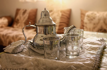 Moroccan Traditional Tea set up