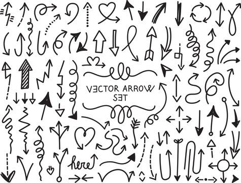 Hand draw arrow vector set 4