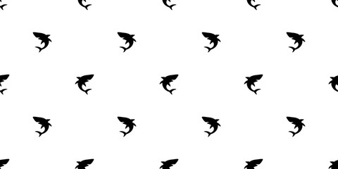 shark seamless pattern vector isolated dolphin whale ocean sea island wallpaper background