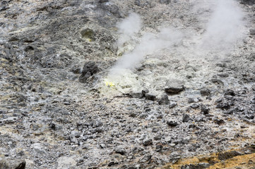 The crater of volcano Sibayak