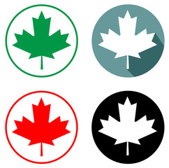 maple leaf icon set vector eps 10