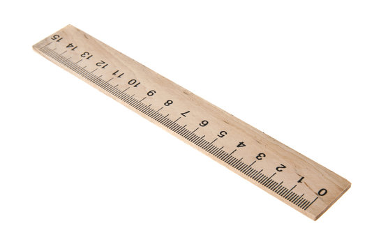 wooden ruler isolated on a black background
