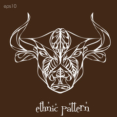 
Ethnic pattern bull
Beautiful bull painted on a brown background an ethnic background or logo