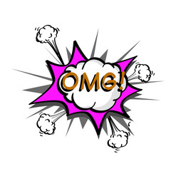 omg, colorful speech bubble and explosions in pop art style. Elements of design comic books. Vector Object isolated on white