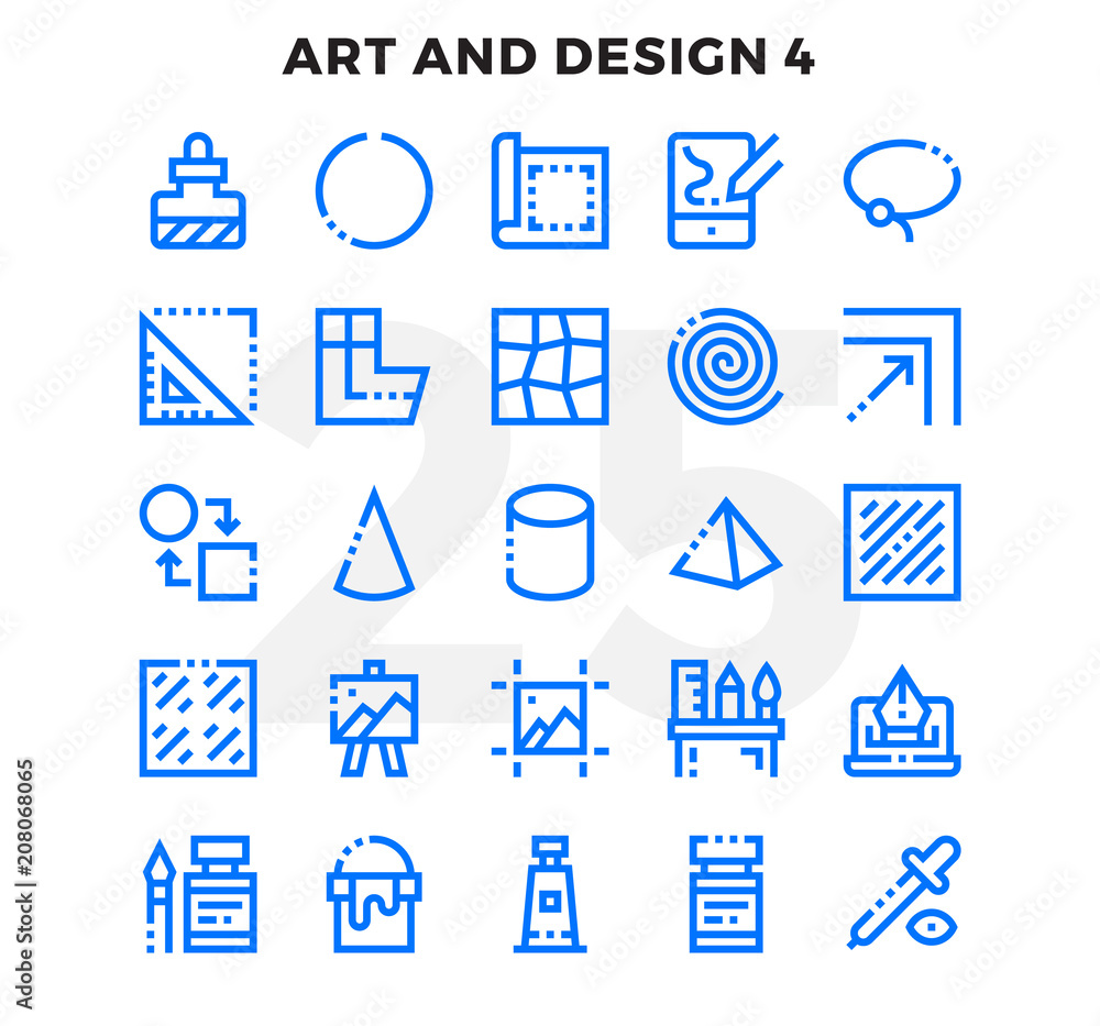 Poster dashed outline icons pack for ui. pixel perfect thin line vector icon set for web design and website