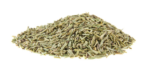 pile of cut rosemary isolated on white background