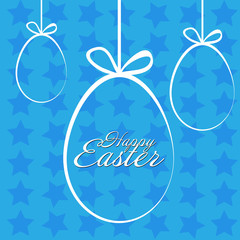 Happy easter with star
Easter card with eggs on a string on a background of stars for design