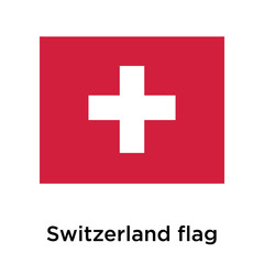 Obraz premium Switzerland flag icon vector sign and symbol isolated on white background, Switzerland flag logo concept