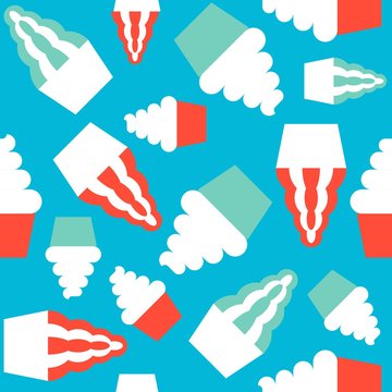 Soft Serve And Ice Shave, Seamless Pattern Summer Theme