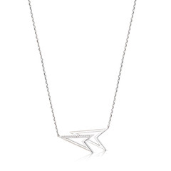 Silver pendant on a chain isolated on a white background