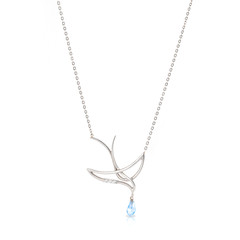 Silver pendant on a chain isolated on a white background