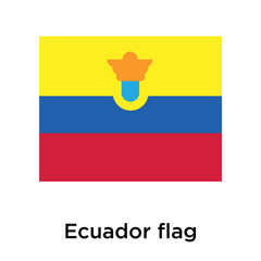 Ecuador flag icon vector sign and symbol isolated on white background, Ecuador flag logo concept