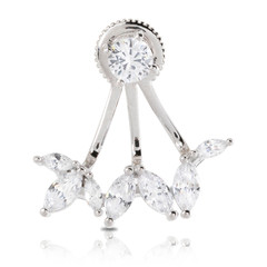 Pair of jewelry earrings isolated on the white