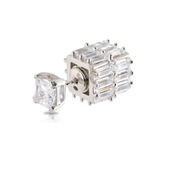 Fototapeta premium Pair of jewelry earrings isolated on the white