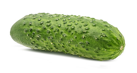 Fresh cucumber isolated on white background with clipping path
