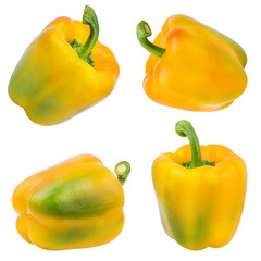 Fresh sweet pepper red bell isolated on white background with clipping path