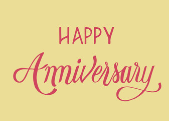 Happy anniversary on yellow background