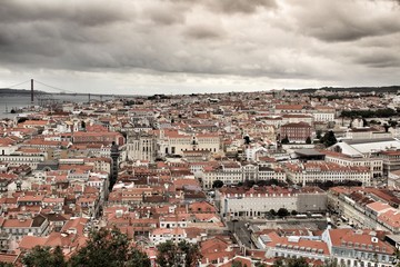 Naklejka premium Panoramic of Lisbon city from the Castle of San Jorge