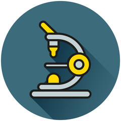 microscope circle flat icon concept