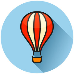 hot air balloon circle icon