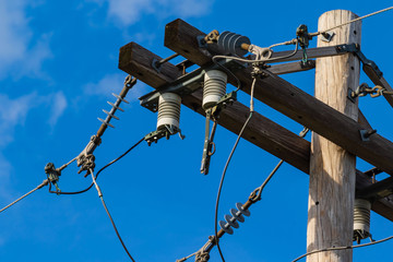 Obraz premium electrical equipment high up on a pole two