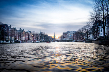 Fototapeta premium Amsterdam, kanał, holandia, holandia