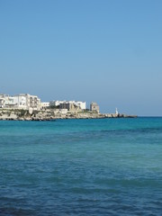 Fototapeta na wymiar View of the beautiful coastline in Otranto, Southern Italy