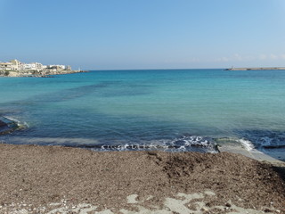 View of the beautiful coastline in Otranto, Southern Italy
