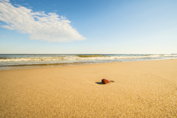 Fototapeta na wymiar lonesome beach of the Baltic Sea with pebble