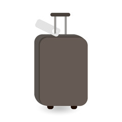 Vector illustration. Suitcase with ticket. Symbol of travellings.