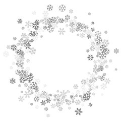 Fototapeta premium Frame or border of random scatter snowflakes