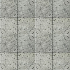 Seamless photo texture of pavement tile from natural stone with arabic ornament