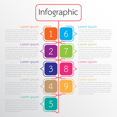 Obraz premium Vector infographic templates used for detailed reports. All 9 topics.