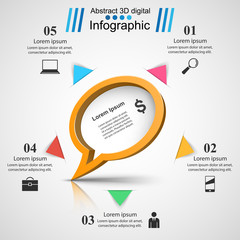 Speech bubbles icon. Dialog box info. Abstract infographic