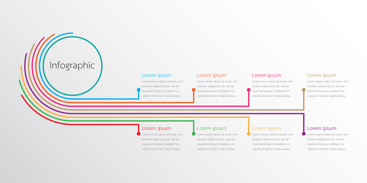 Vector Infographic Templates Used For Detailed Reports. All 8 Topics.