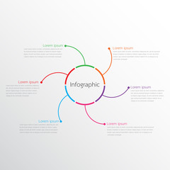 Fototapeta premium Vector infographic templates used for detailed reports. All 6 topics.