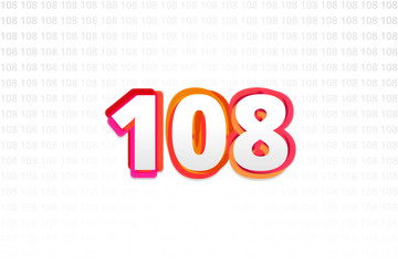 Number 108 on Number 108 background - obrazy, fototapety, plakaty