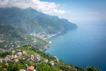 Fototapeta na wymiar Ravello, Amalfi Coast, Italy. Villa and vista on the sea from a terrace