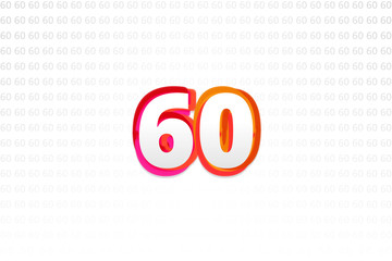 Number 60 on Number 60 background